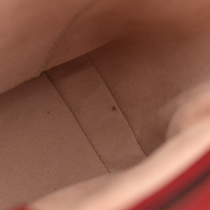 Gucci Vintage Effect Calfskin Matelasse Diagonal Small Torchon GG Marmont Top Handle Shoulder Bag Black Romantic Cherry 11 of 14