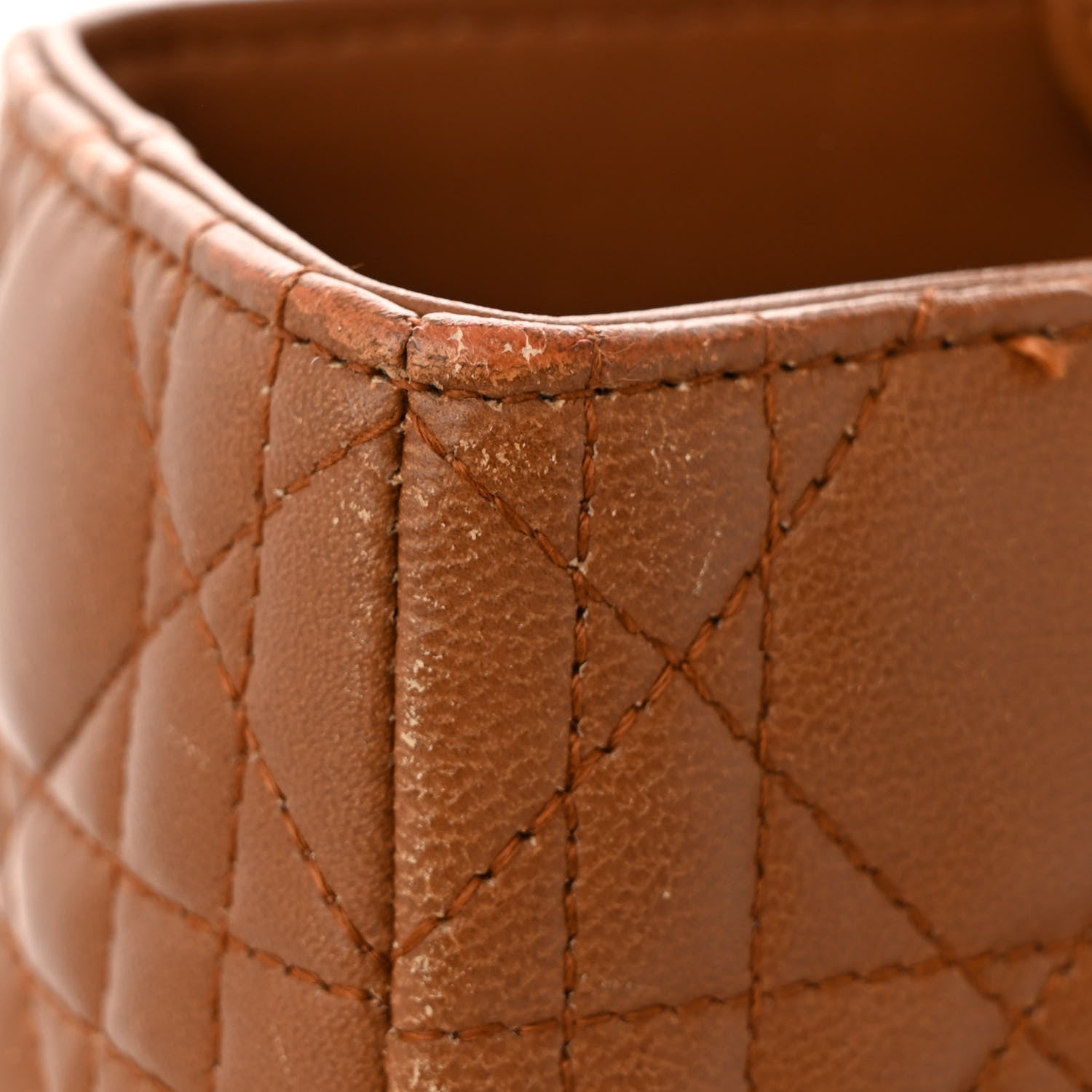 Christian Dior Lambskin Cannage Large Lady Dior Tan 12 of 15