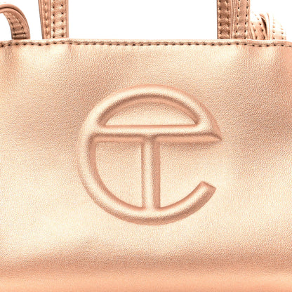 Telfar Metallic Vegan Leather Small Shopping Bag Copper 7 of 10