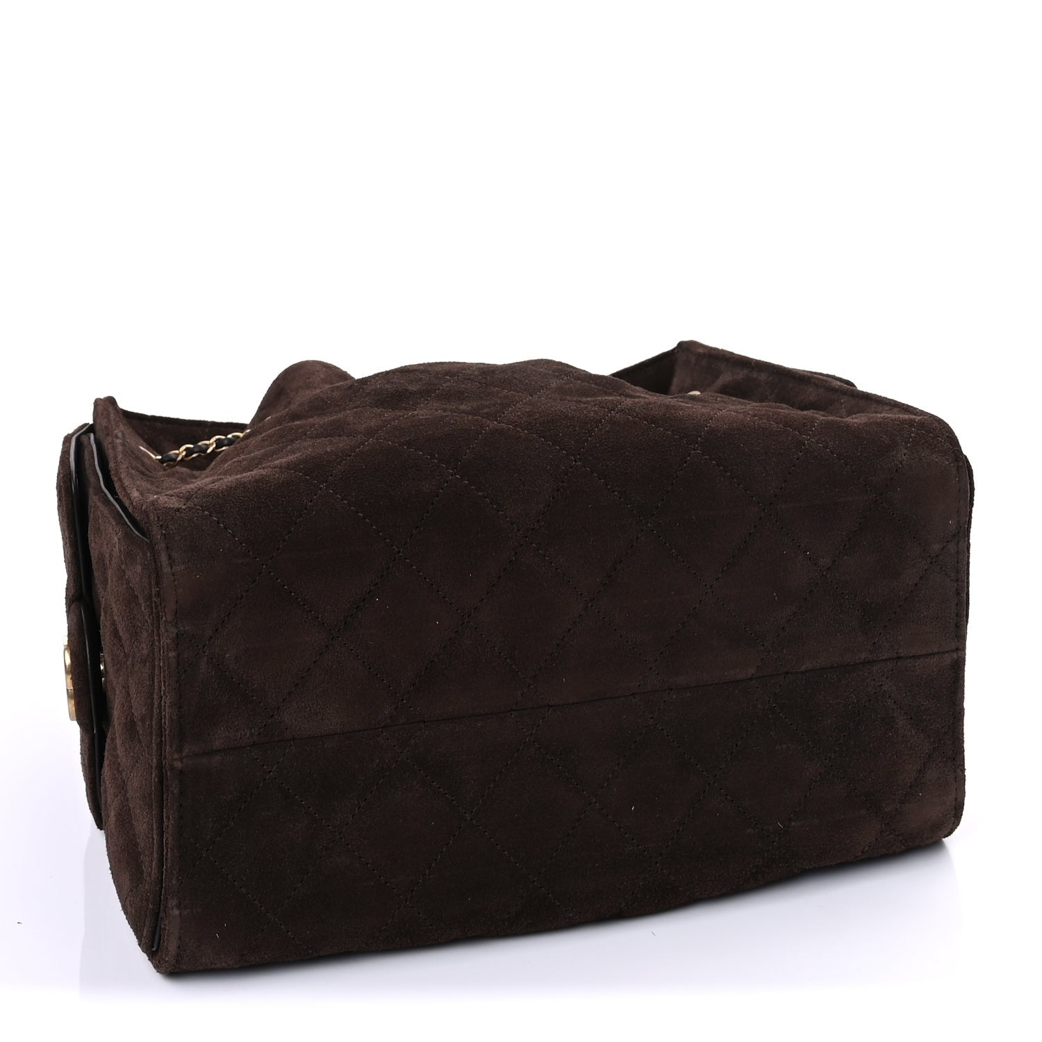 Chanel Suede Quilted Small  25 Handbag  Dark Brown 3 of 8