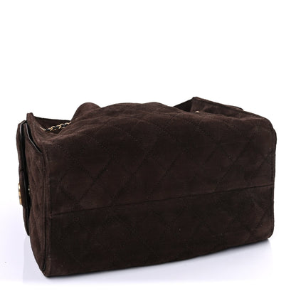 Chanel Suede Quilted Small  25 Handbag  Dark Brown 3 of 8