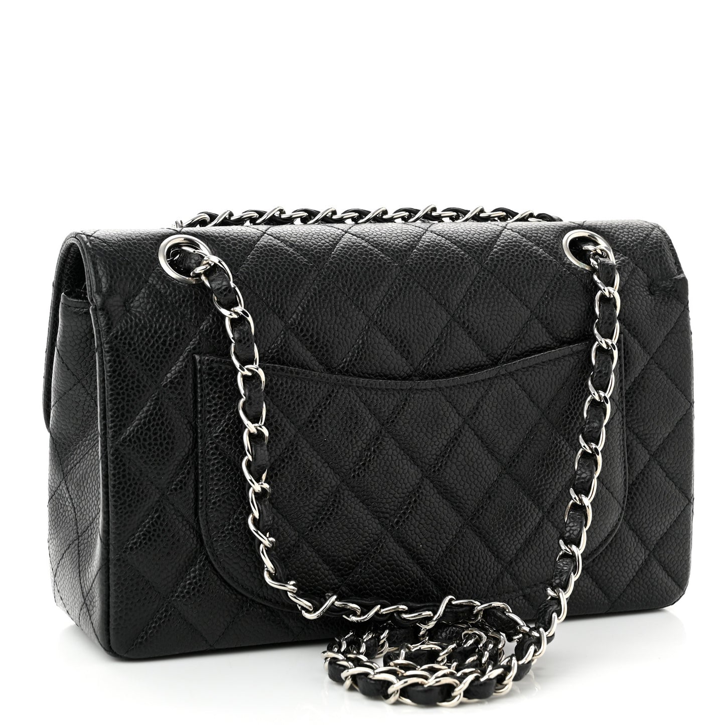 Caviar Quilted Small Double Flap Black