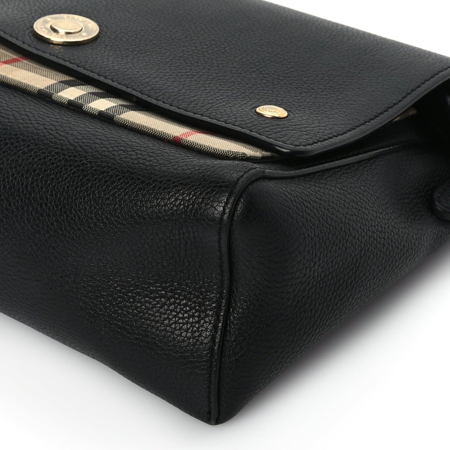Grainy Calfskin Vintage Check Note Crossbody Bag Black