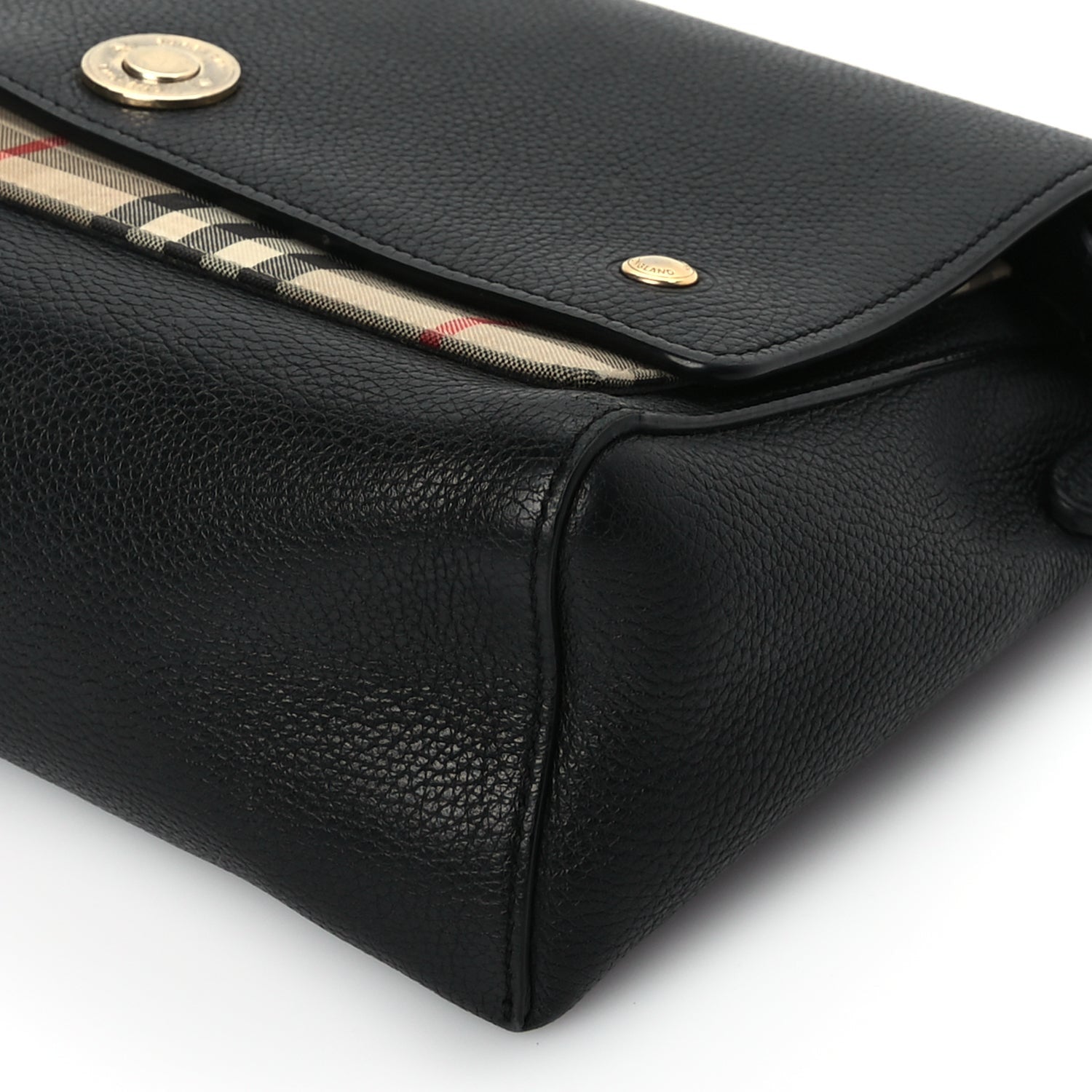 Burberry Grainy Calfskin Vintage Check Note Crossbody Bag Black 8 of 9