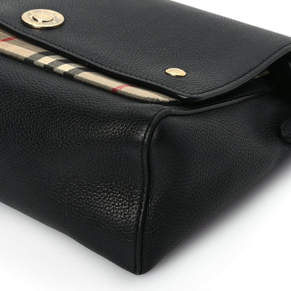 Burberry Grainy Calfskin Vintage Check Note Crossbody Bag Black 8 of 9