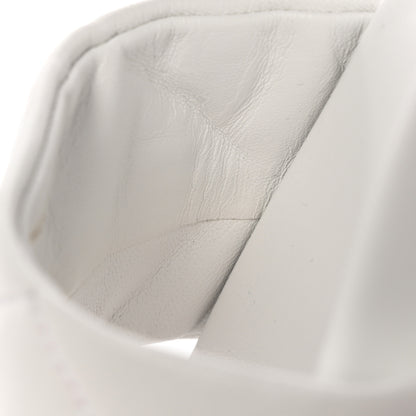 Prada Nappa Logo Quilted Slide Sandals 38 White 9 of 13