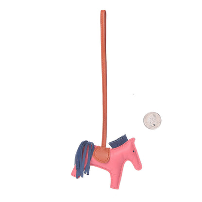 Hermes Milo Lambskin Grigri Rodeo Bag Charm PM Rose Azalee Cornaline Bleu De Malte 2 of 4