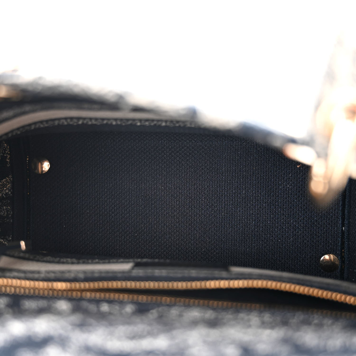 Christian Dior Canvas Toile De Jouy Reverse Embroidered Medium Lady D-Lite Navy 5 of 11