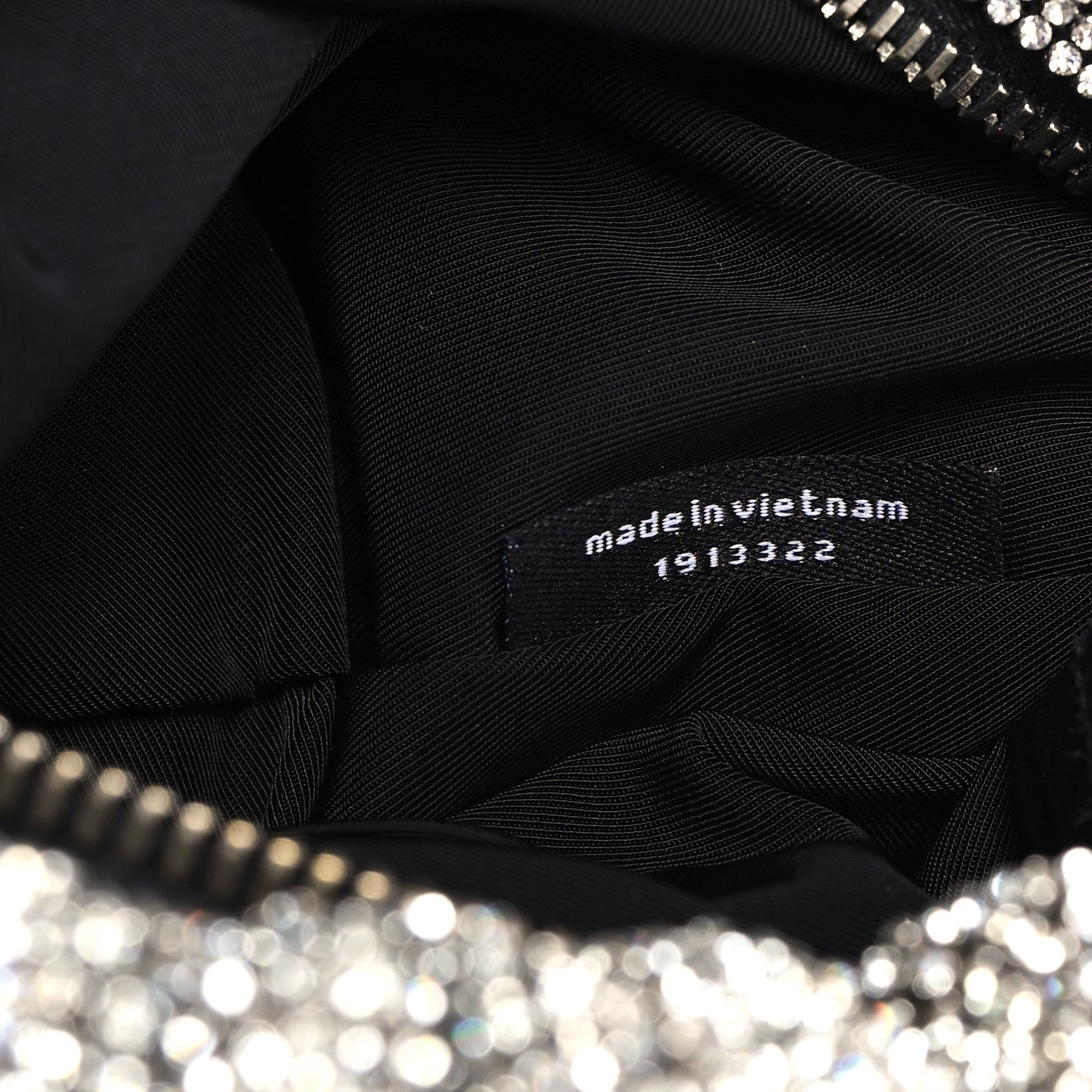 Alexander Wang Mesh Crystal Rhinestone Mini Scrunchie Clutch Black Silver 6 of 11