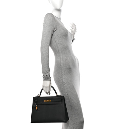 Hermes Epsom Kelly Sellier 32 Black 2 of 14