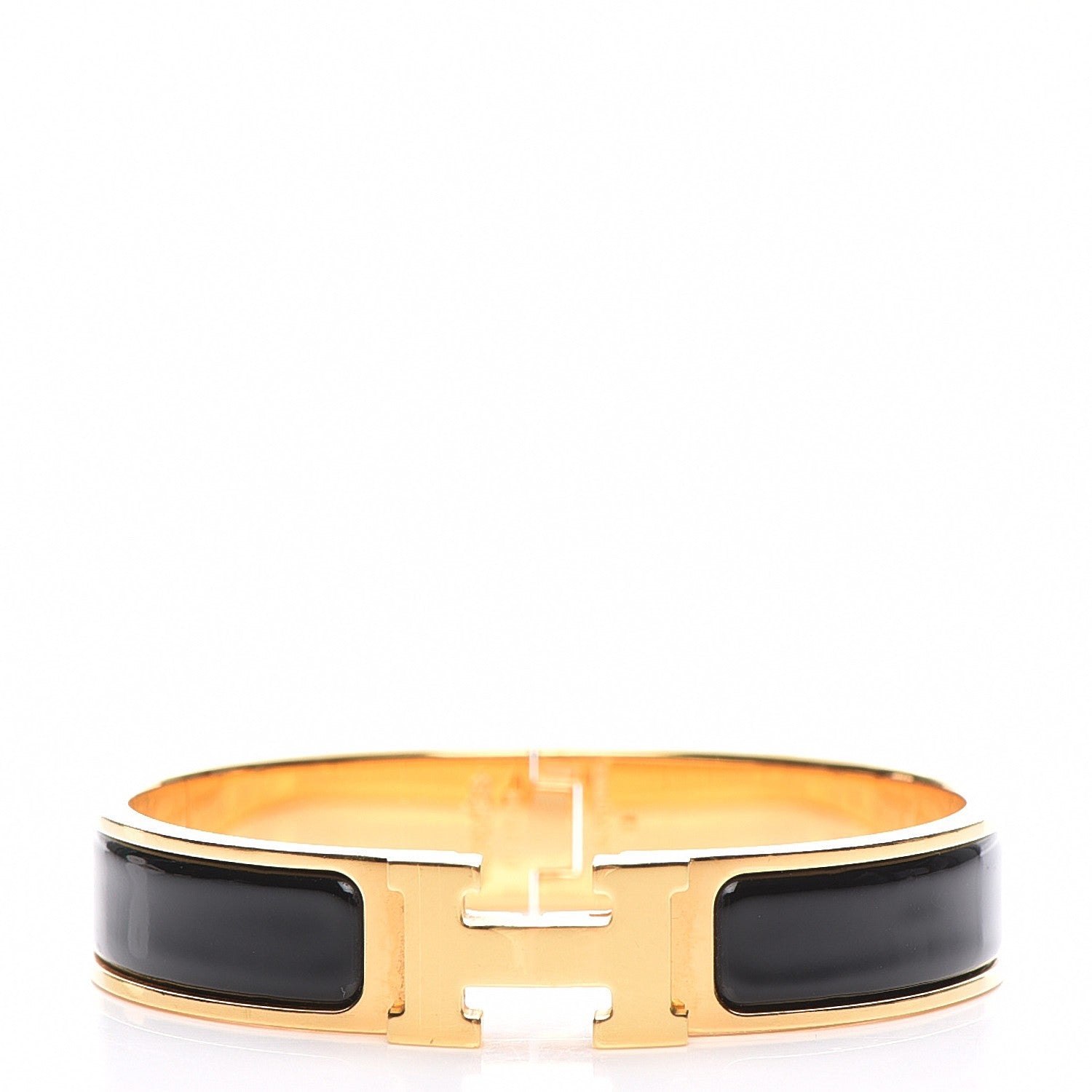 Hermes Enamel Narrow Clic Clac H Bracelet PM Black 1 of 7