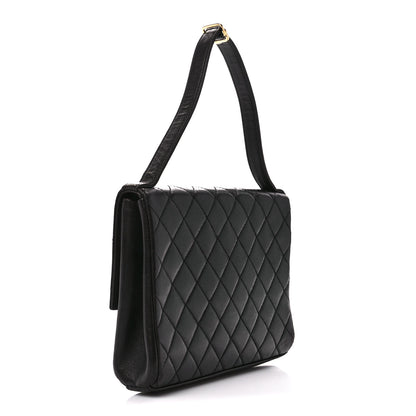 Chanel Lambskin Quilted CC Flap Shoulder Bag Black 3 of 12