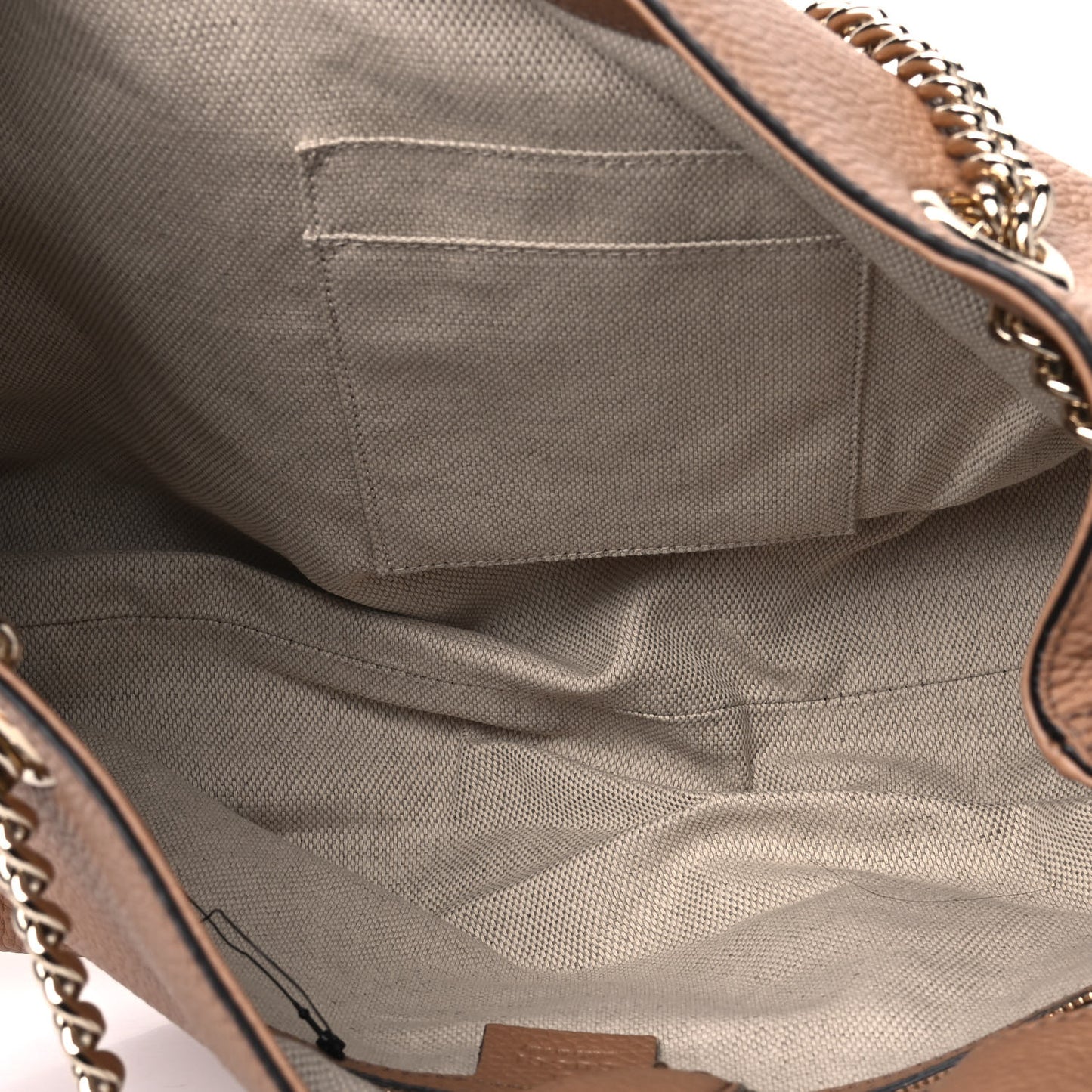 Pebbled Calfskin Medium Soho Chain Shoulder Bag Camelia