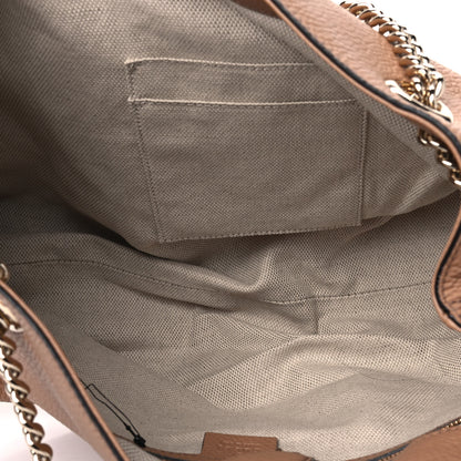 Gucci Pebbled Calfskin Medium Soho Chain Shoulder Bag Camelia 4 of 4