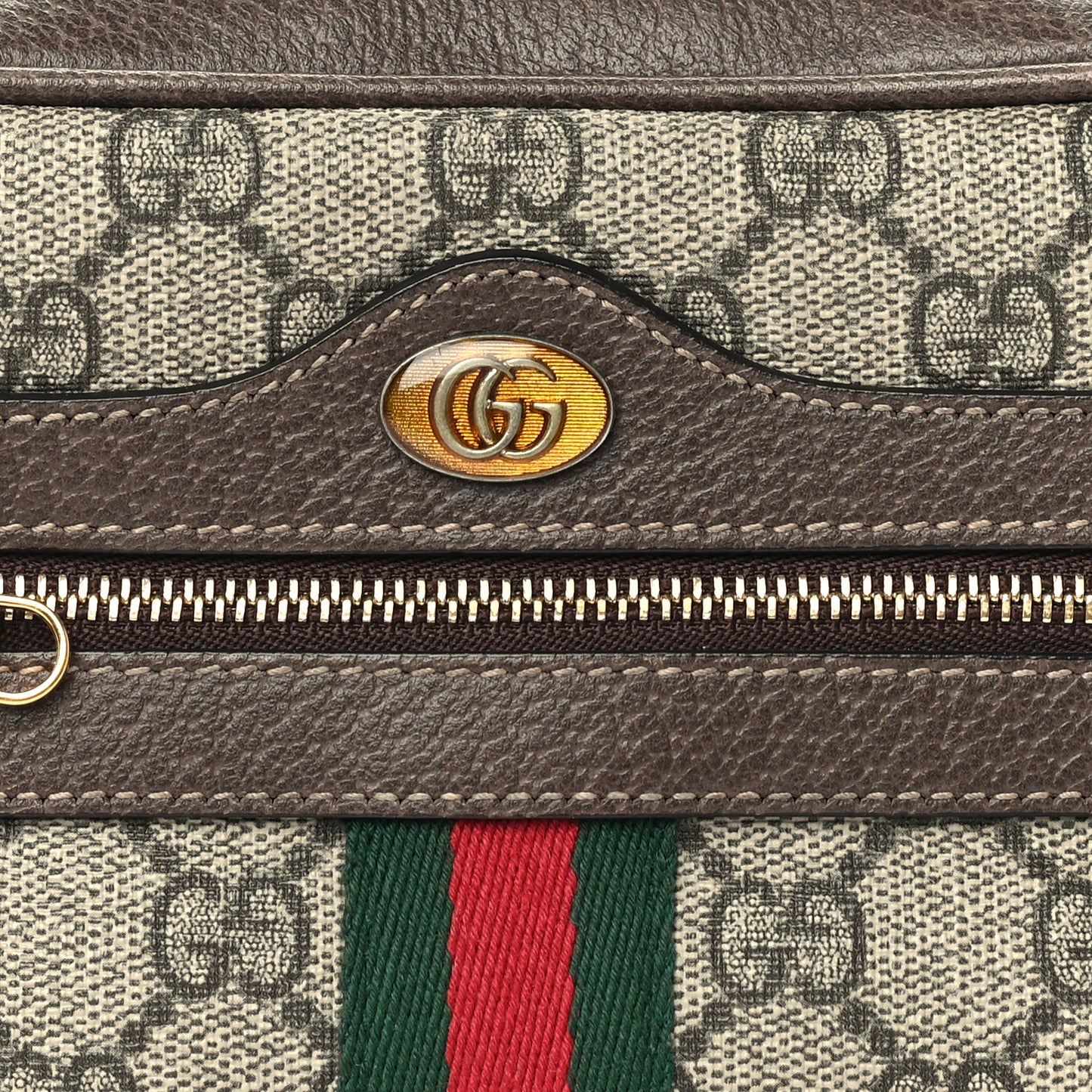GG Supreme Monogram Web Mini Ophidia Shoulder Bag Brown