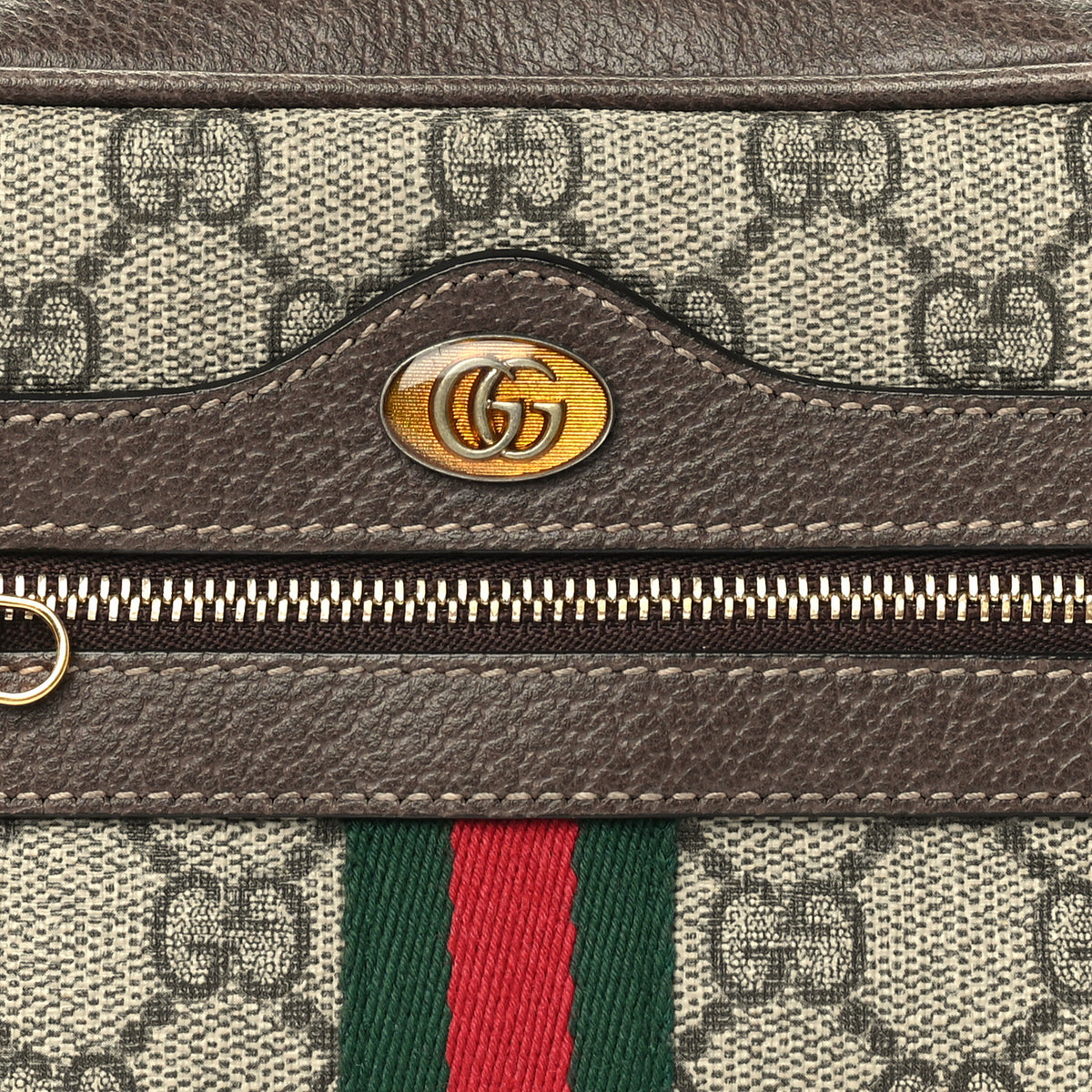 Gucci GG Supreme Monogram Web Mini Ophidia Shoulder Bag Brown 6 of 8