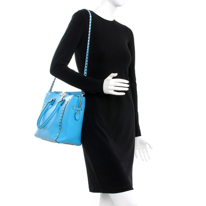 Valentino Garavani Vitello Rockstud Double Handle Tote Parrot 2 of 7