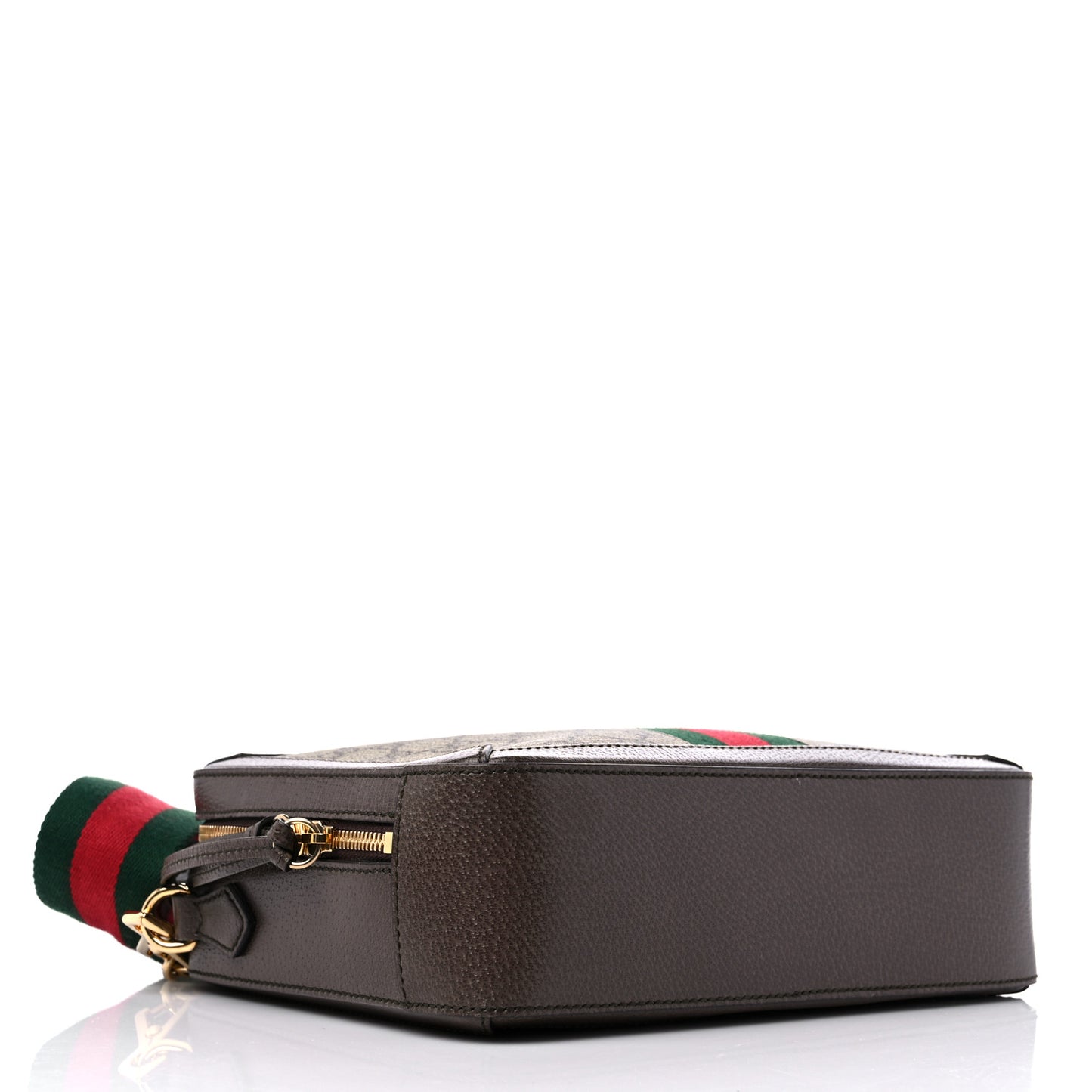 GG Supreme Monogram Web Small Ophidia Top Handle Shoulder Bag Brown