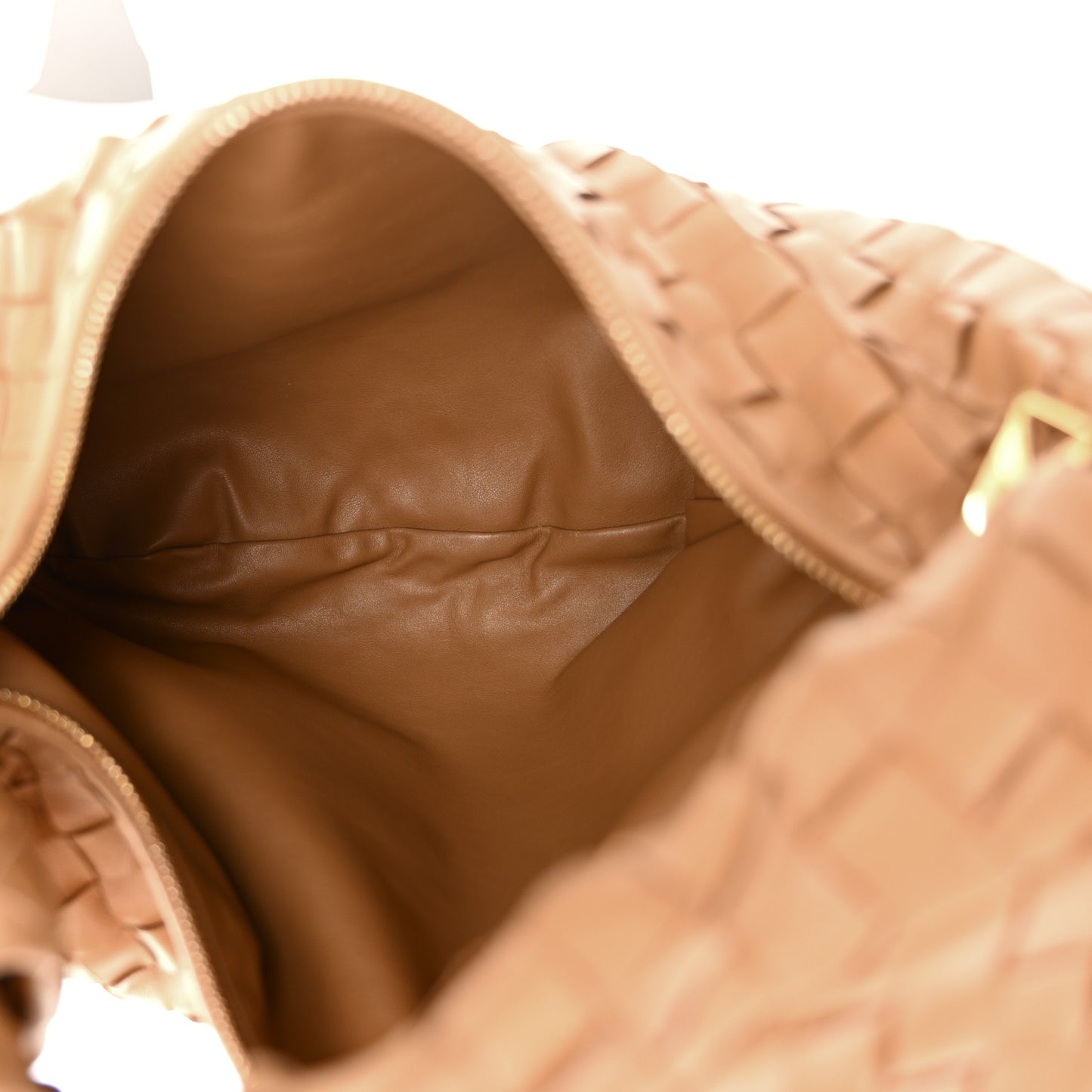 Nappa Intrecciato Teen Jodie Hobo Caramel