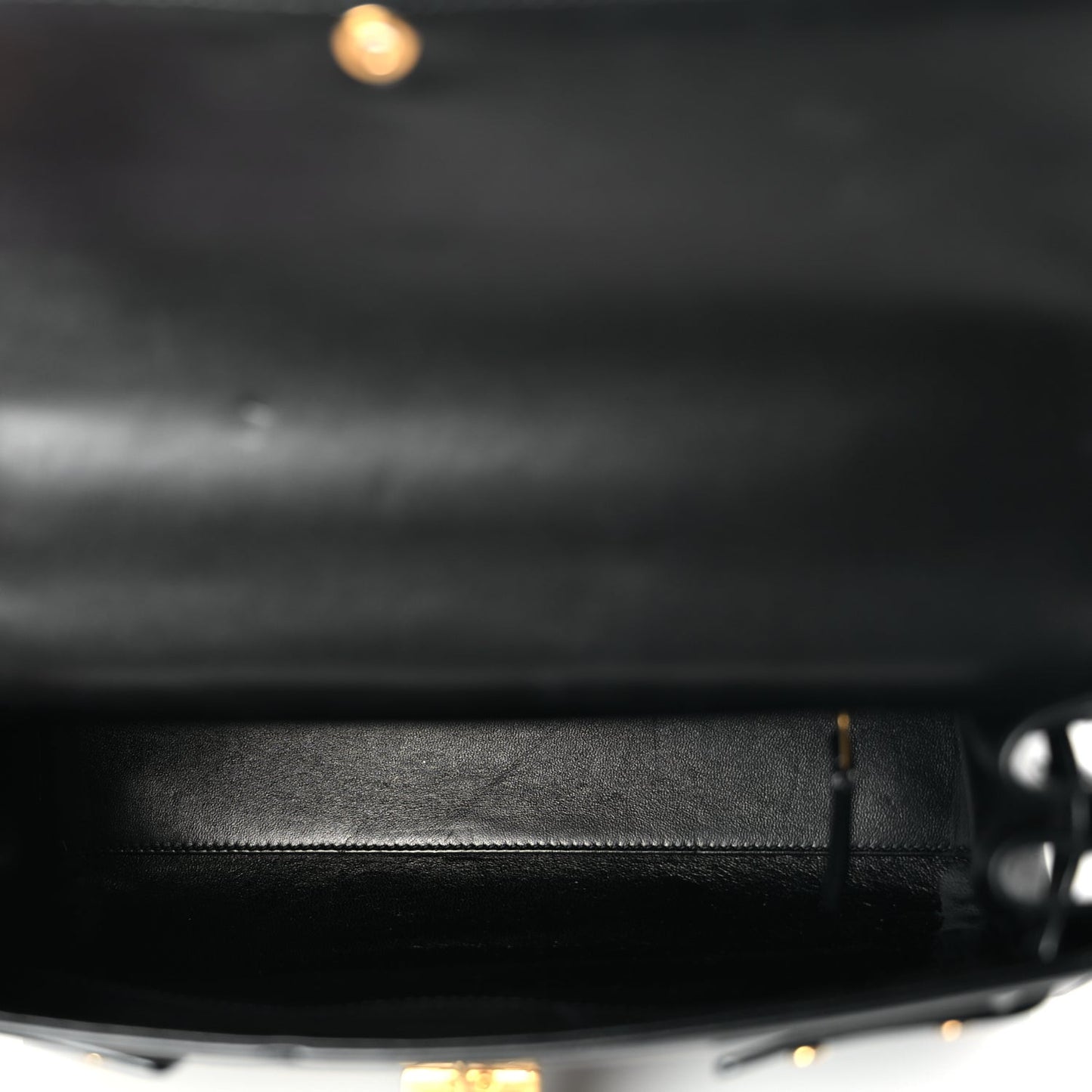 Shiny Calfskin Le Fermoir Top Handle Bag Black