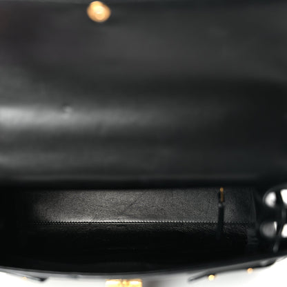 Saint Laurent Shiny Calfskin Le Fermoir Top Handle Bag Black 4 of 8