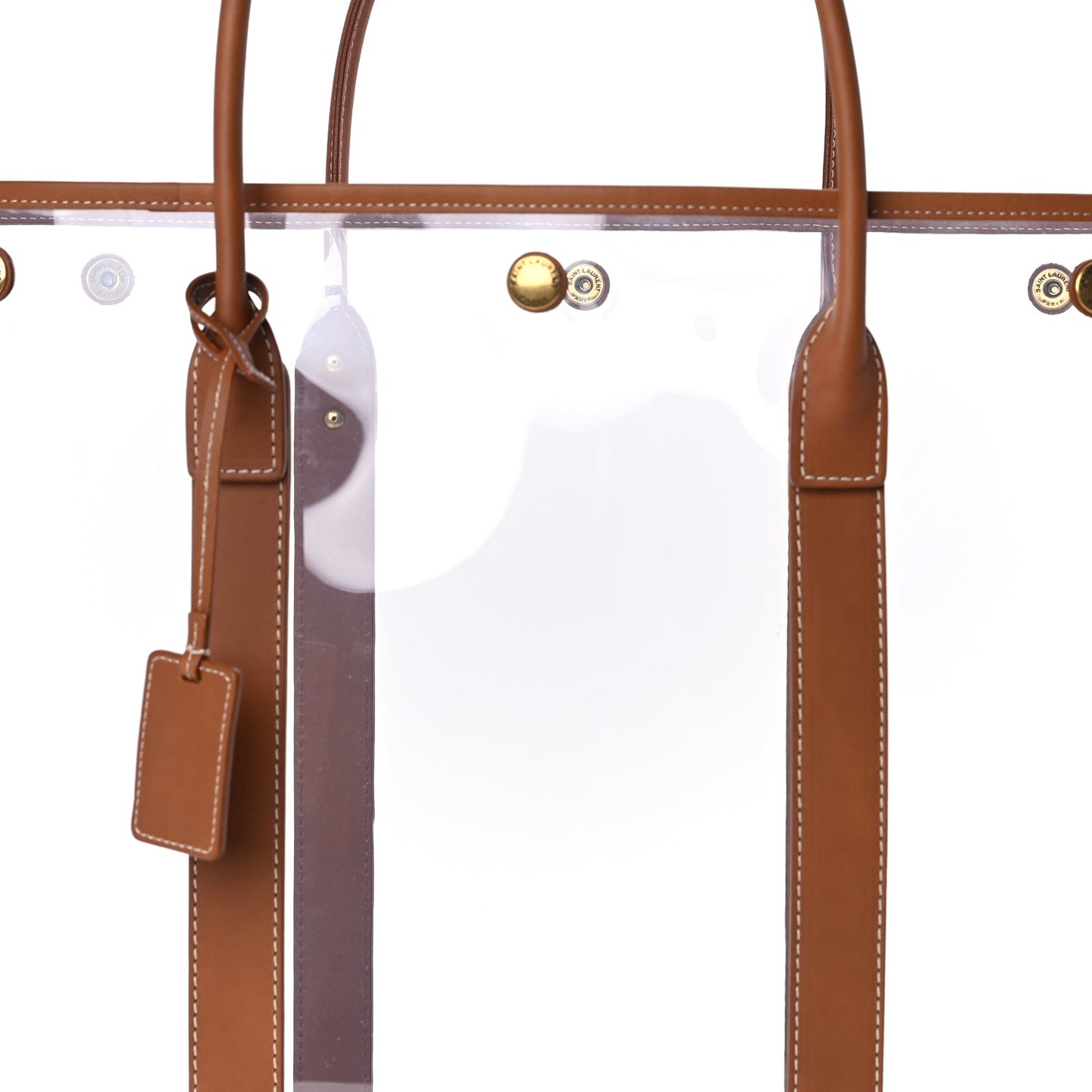 Calfskin Vinyl Cabas Tote Brown