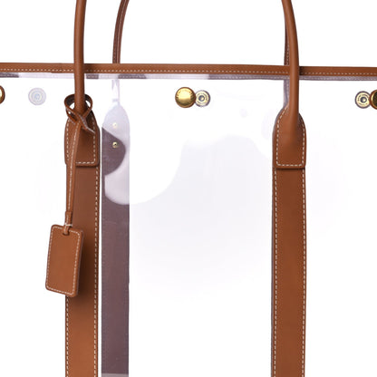Saint Laurent Calfskin Vinyl Cabas Tote Brown 5 of 7