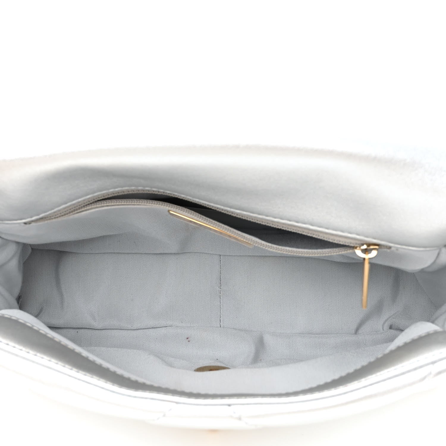 Chanel Metallic Lambskin Quilted Medium Chanel 19 Flap Silver 5 of 12