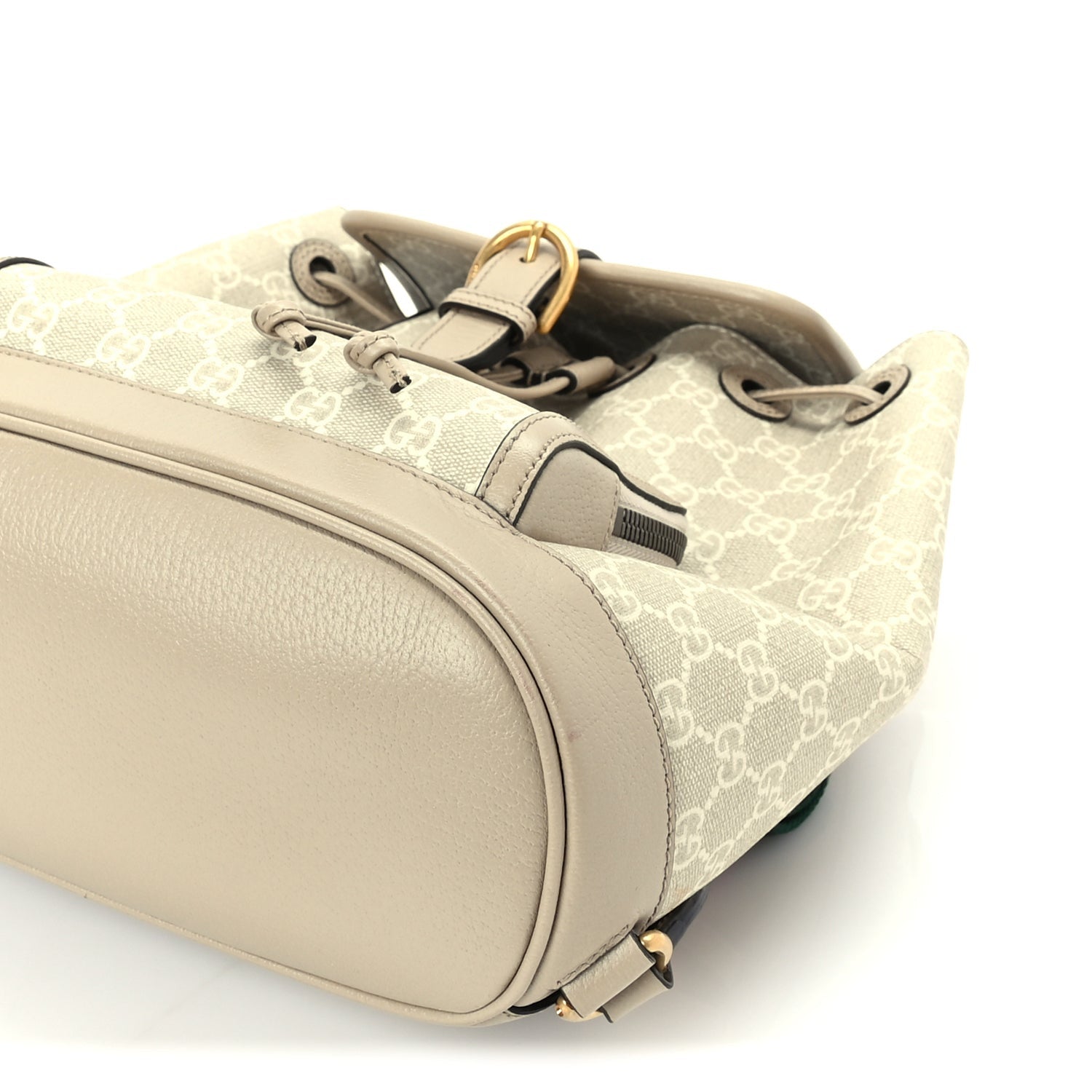 Gucci GG Supreme Monogram Azalea Calfskin Retro Interlocking G Buckle Backpack Beige Mystic White 8 of 8