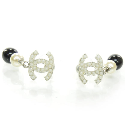 Chanel Pearl CC Dangle Earrings Black 1 of 5