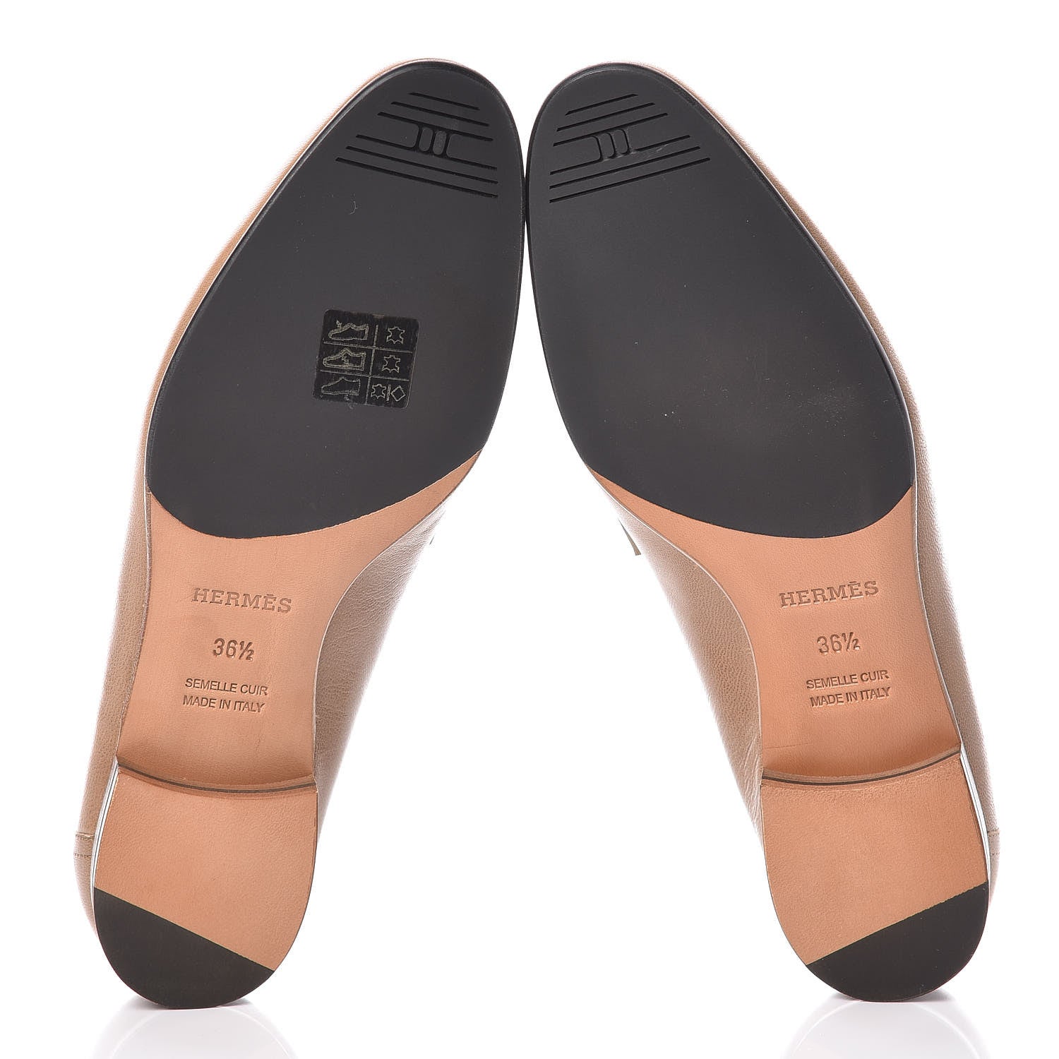 Hermes Goatskin Womens Paris Loafers 36.5 Etoupe 5 of 9