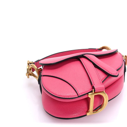 Christian Dior Goatskin Micro Saddle Bag Pink 7 of 7