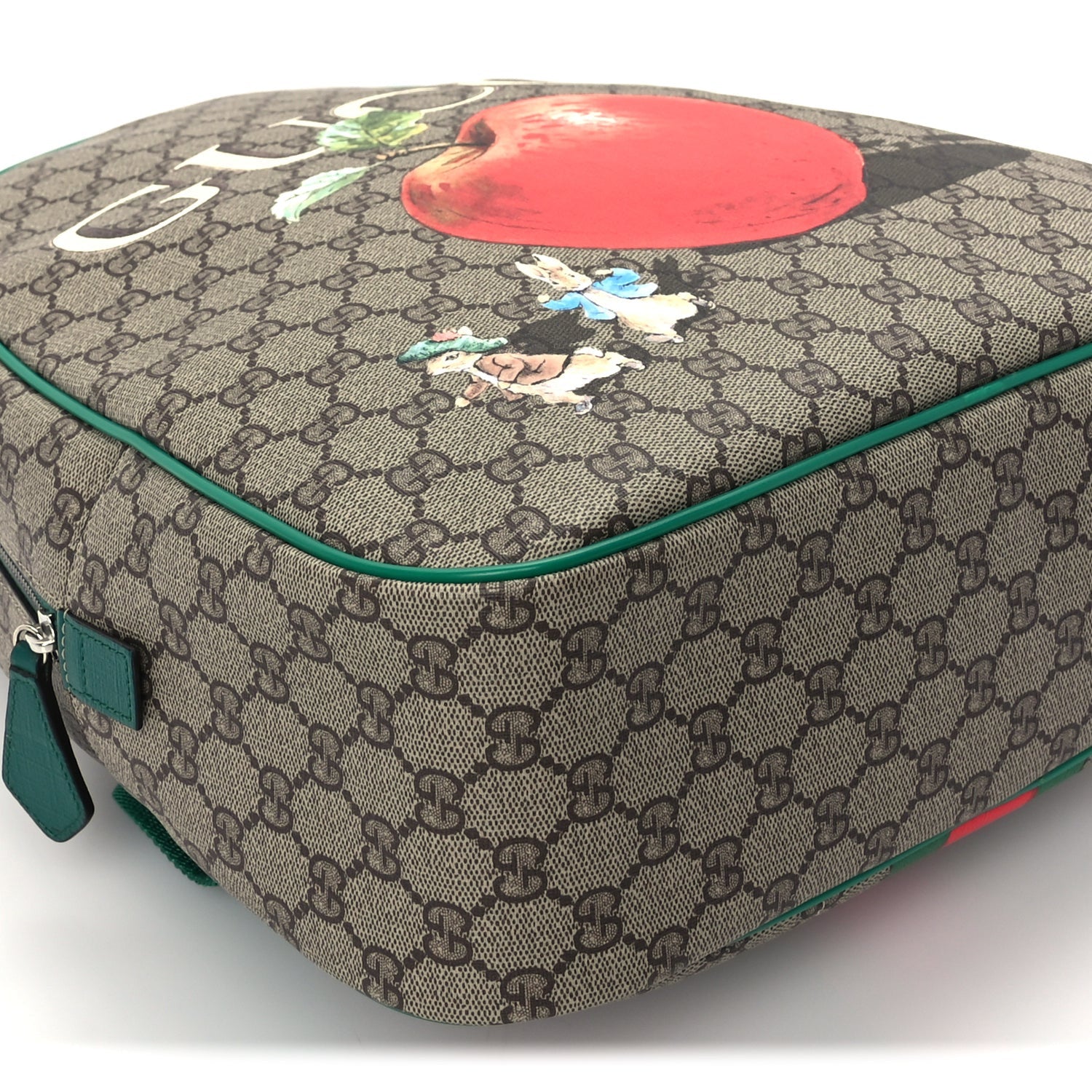 Gucci X Peter Rabbit GG Supreme Monogram Baseballs Web Childrens Backpack Green 7 of 8