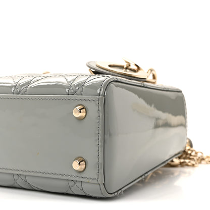 Christian Dior Patent Cannage Mini Lady Dior Grey Stone 9 of 9
