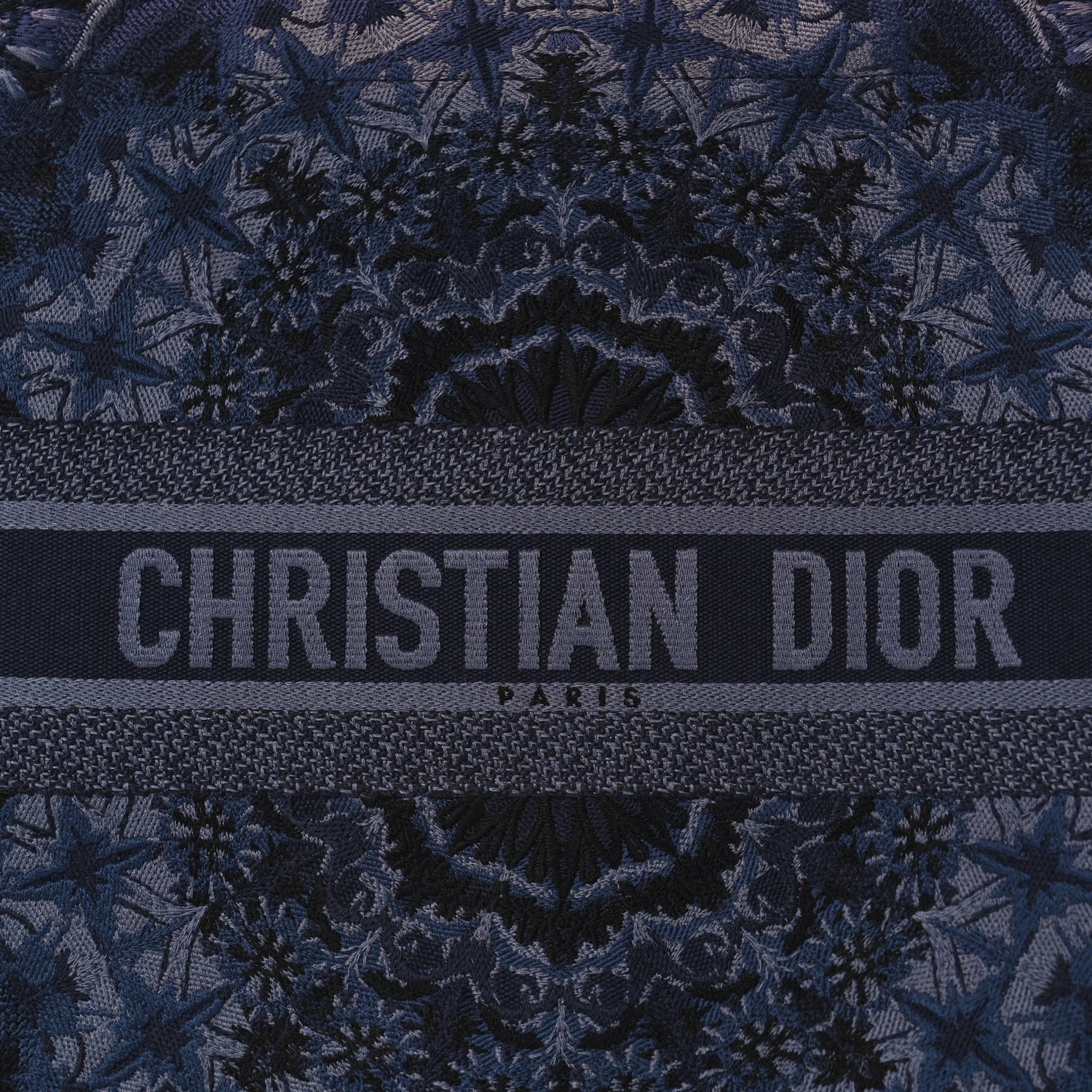 Christian Dior Canvas Embroidered Large KaleiDioroscopic Book Tote Blue 7 of 9
