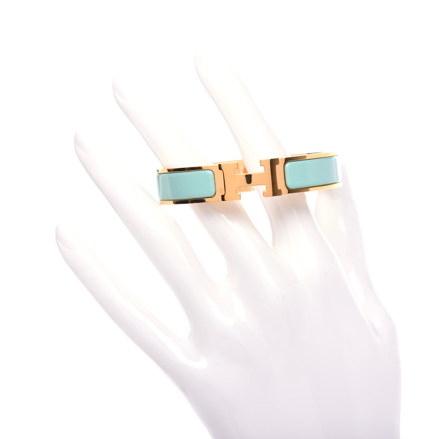 Enamel Narrow Clic Clac H Bracelet PM Vert Aqua