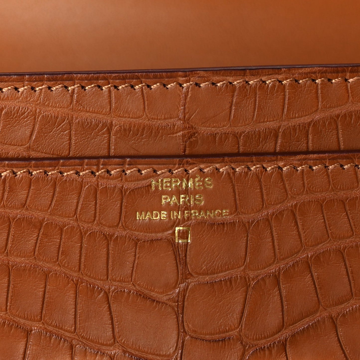Matte Alligator Constance Long Wallet To Go Gold