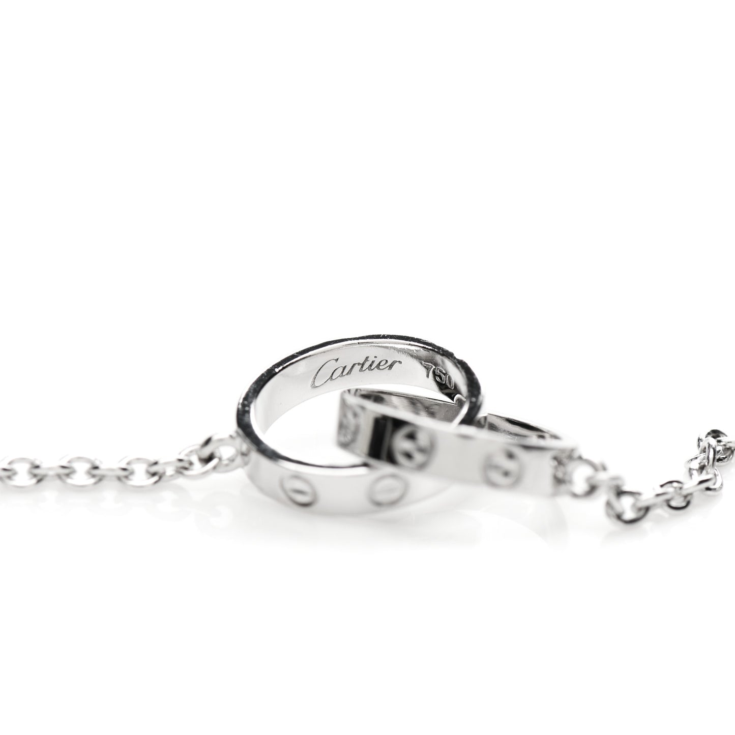 18K White Gold Interlocking LOVE Necklace