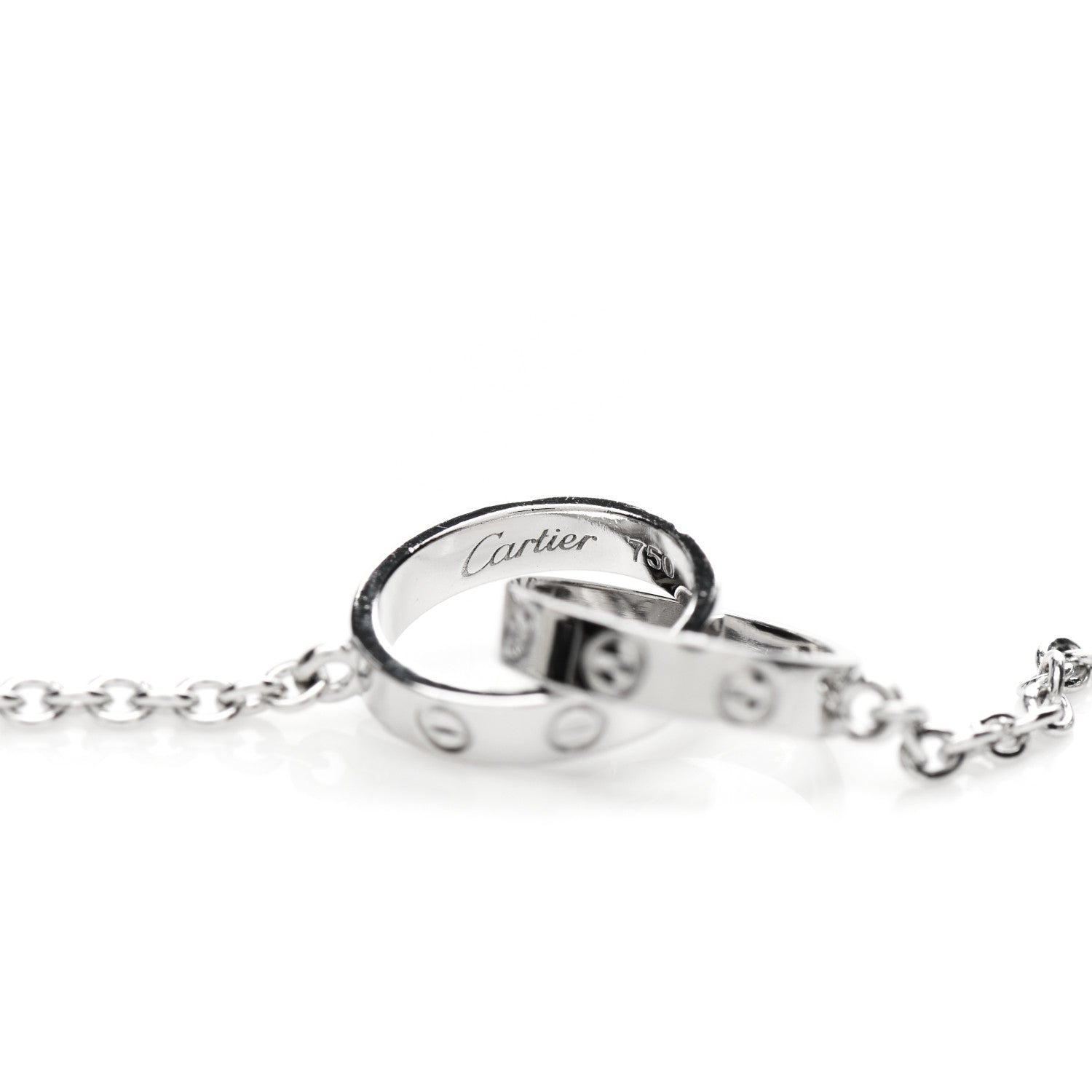 Cartier 18K White Gold Interlocking LOVE Necklace 4 of 6