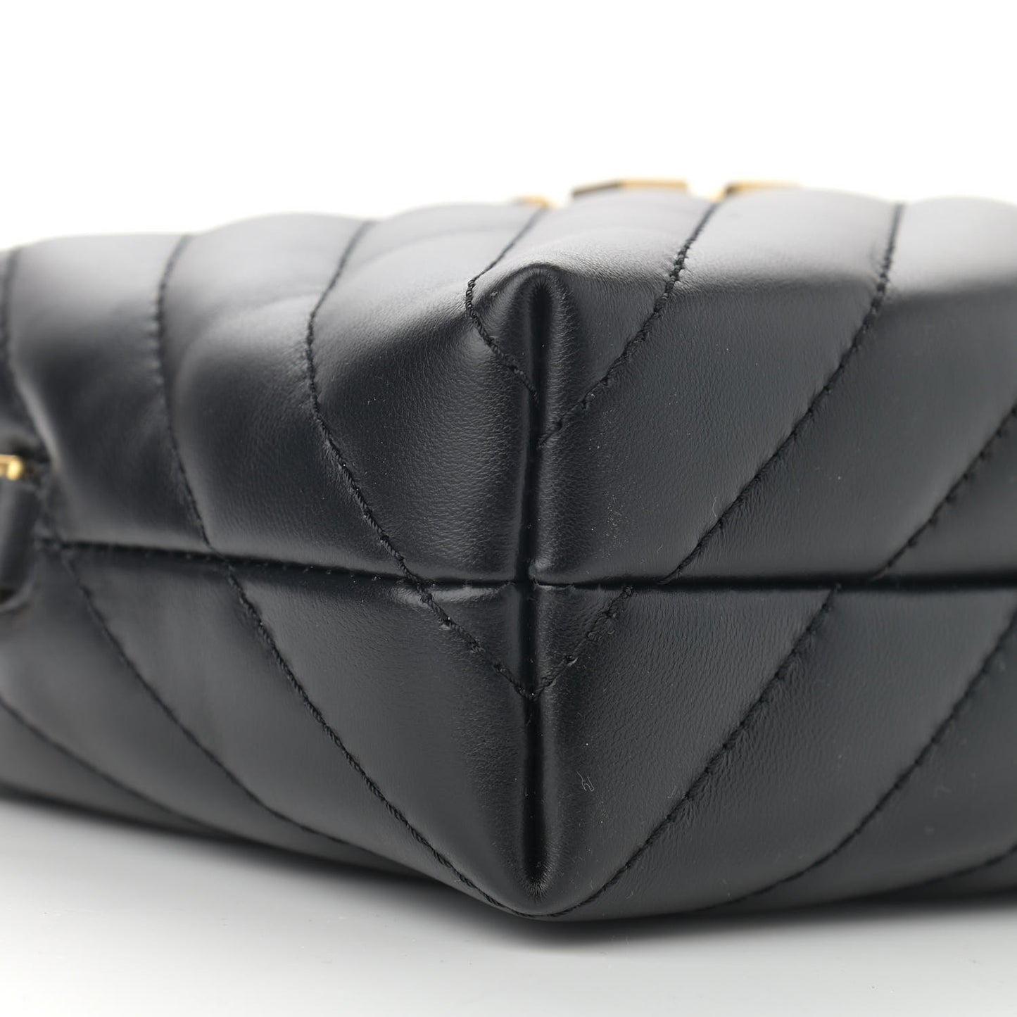 Calfskin Diagonal Quilted Jackhammer Camera Bag Black