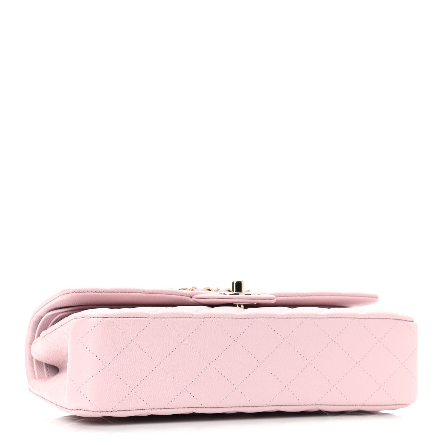 Caviar Quilted Medium Double Flap Light Pink