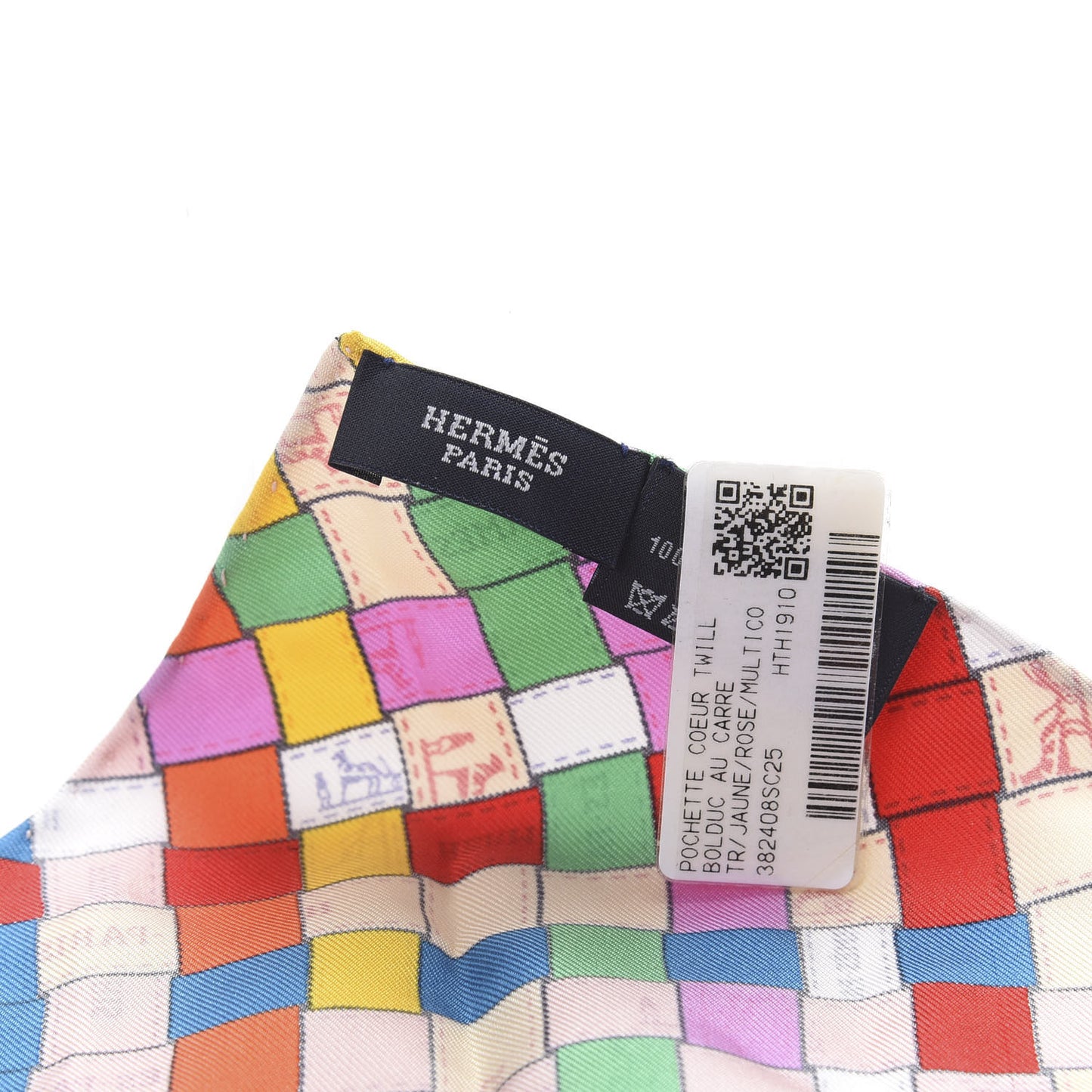 Silk Bolduc Au Carre Pocket Square Jaune Rose Multicolor