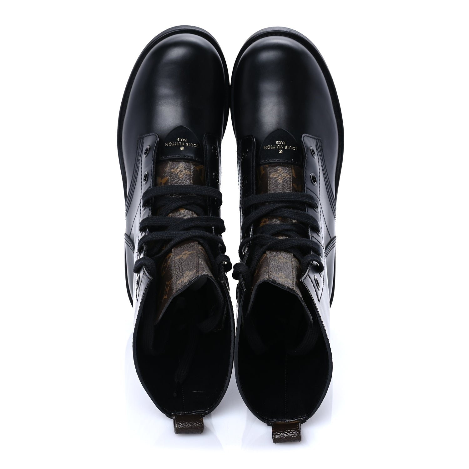 Louis Vuitton Calfskin Monogram Metropolis Flat Ranger Boots 40.5 Black 5 of 7