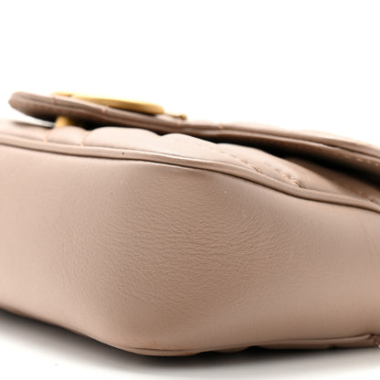 Gucci Calfskin Matelasse Super Mini GG Marmont Shoulder Bag Porcelain Rose 9 of 9