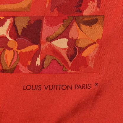 Louis Vuitton Silk Au Fil De Temps Square Scarf Red 3 of 5