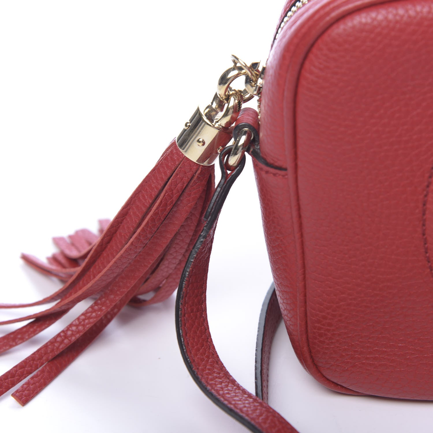 Gucci Pebbled Calfskin Small Soho Disco Bag Tabasco Red 13 of 14