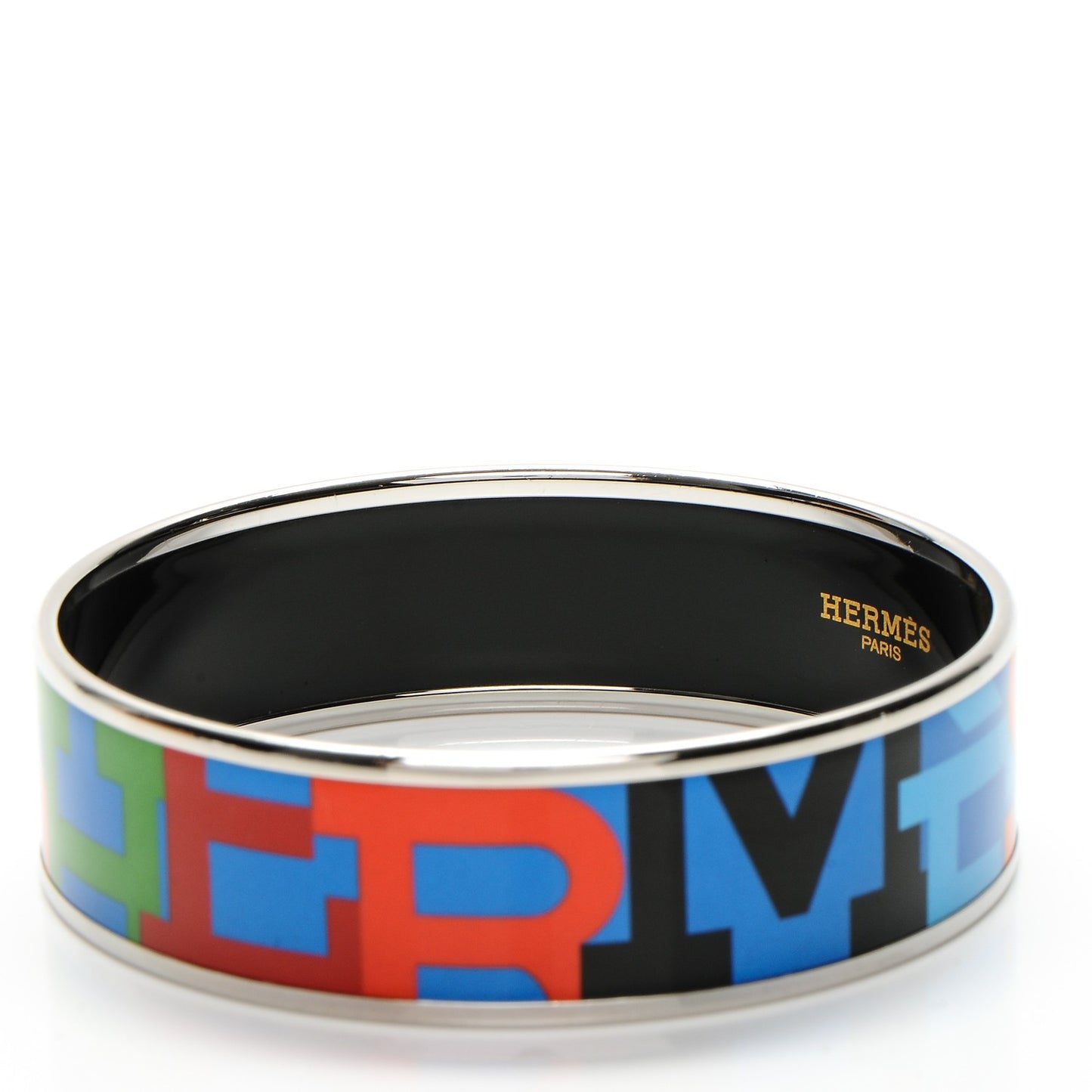 Enamel Wide Printed Capitales Bracelet 62