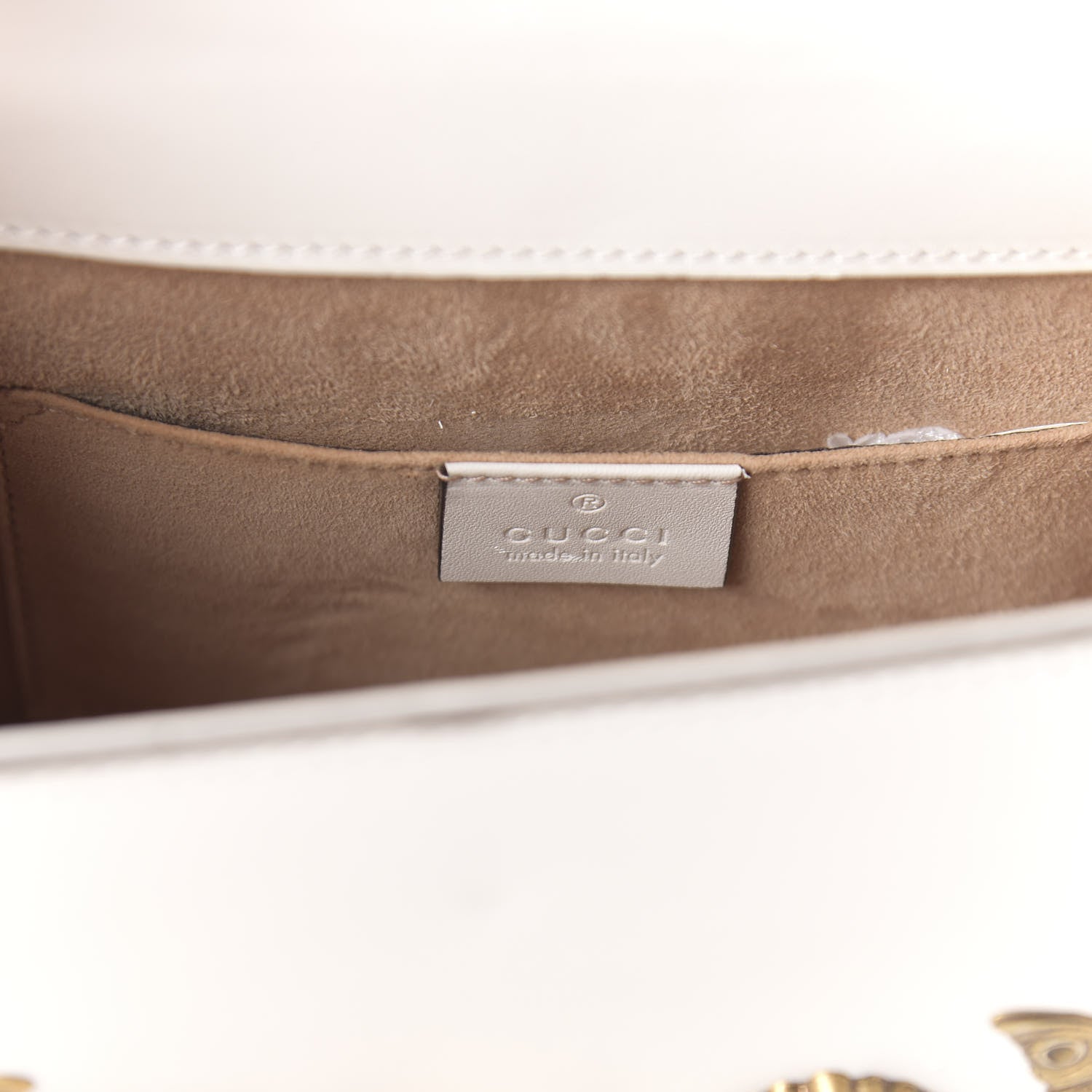 Gucci Calfskin Animal Studs Mini Sylvie Top Handle Bag White 8 of 10