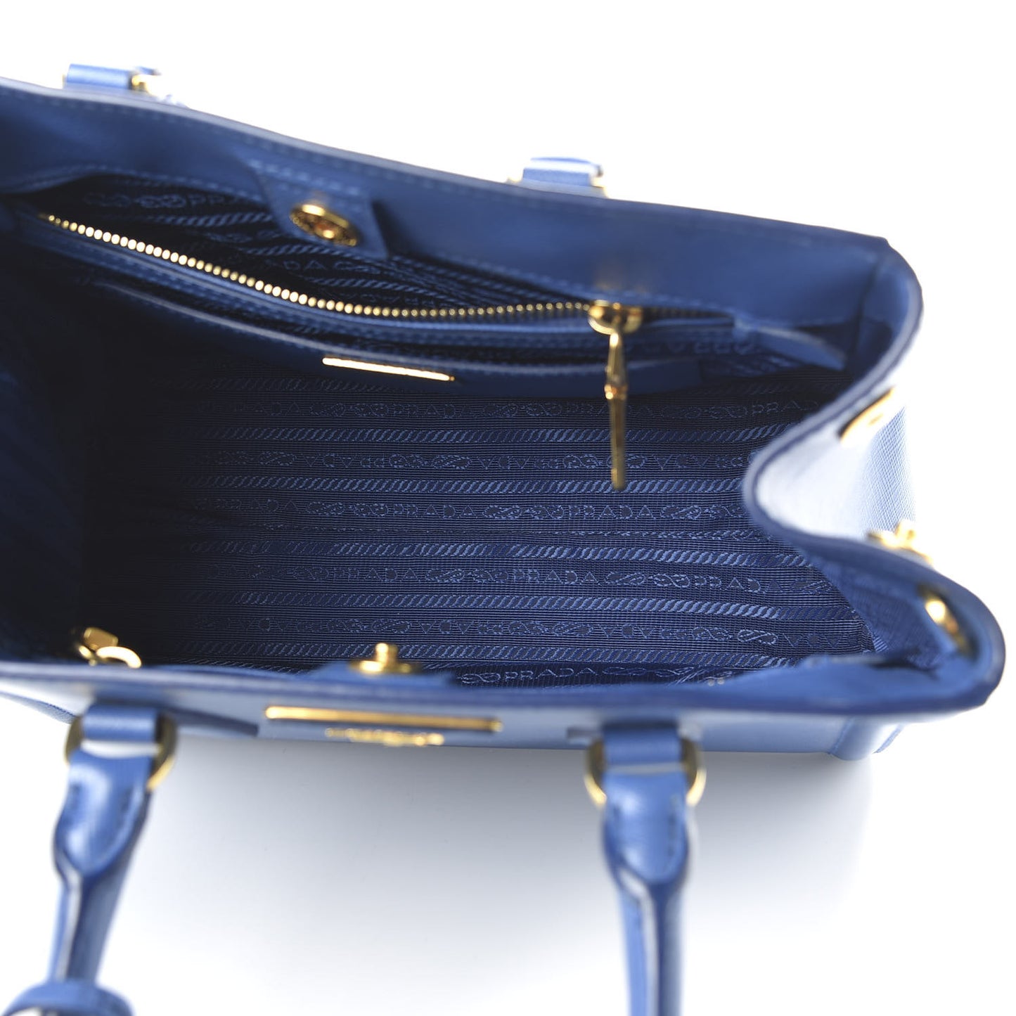 Saffiano Lux Small Tote Azzurro