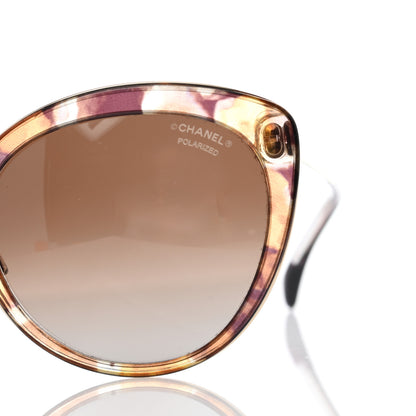 Chanel Polarized Metal Cat Eye Sunglasses 4208 Brown 7 of 8